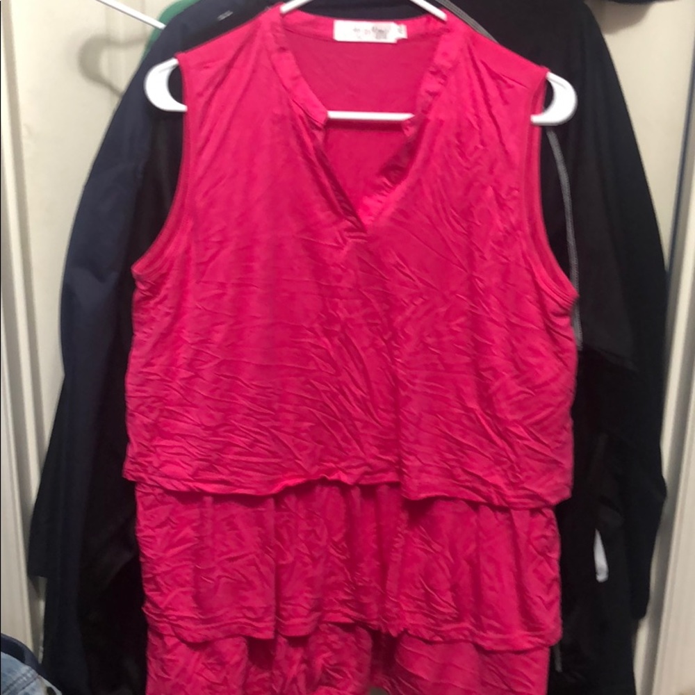 Latched Mama Ruffle Nursing Tank Blouse XL